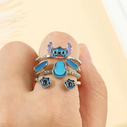 Stitch Toys Anime Cartoon Stitch Girls Women's Open Adjustable Finger Toys Accessories Christmas Gift