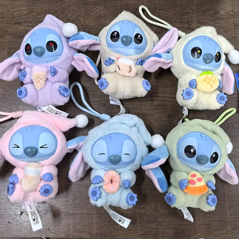 NEW Toy! kawaii Stitch Blind Box Bag Eat Some Thing Before Sleep Series Vinyl Pendant Cute Doll Mystery Box Fluffy Doll Adult Gi