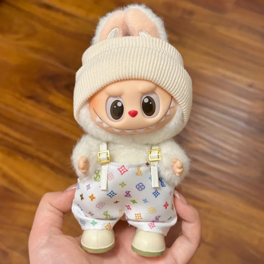 For 17cm Labubu Doll Clothes Fashion Clothes Hoodies Doll Clothes Color Match Hoodies Dolls Accessories
