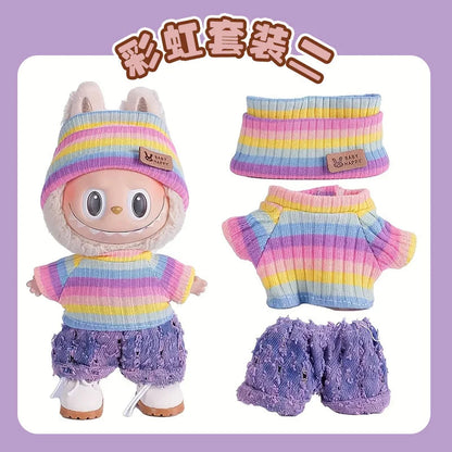 For Labubu accessories Sitting Party Series Classic Dress Grid For Labubu outfit Kid Gift Labubu clothing labubu clothes