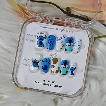 Stitch Fake Nails Cute Stitch Press on Nails Easy To Wear Manicure Kids & Adults Fun Colorful Perfect for Daily & Party Looks