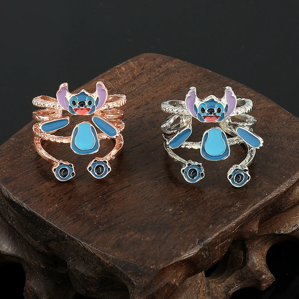 Stitch Toys Anime Cartoon Stitch Girls Women's Open Adjustable Finger Toys Accessories Christmas Gift
