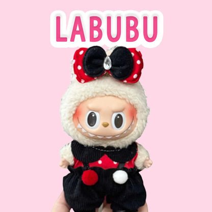15-17 cm Labubu Doll Stitch Cute Set Accessories Hanging Accessories LabubuV1 V2 V3 Birthday Children's Toy Gift