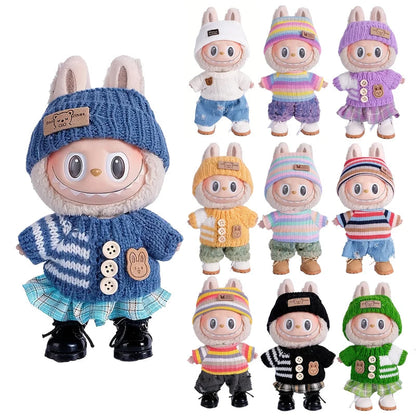 For Labubu accessories Sitting Party Series Classic Dress Grid For Labubu outfit Kid Gift Labubu clothing labubu clothes