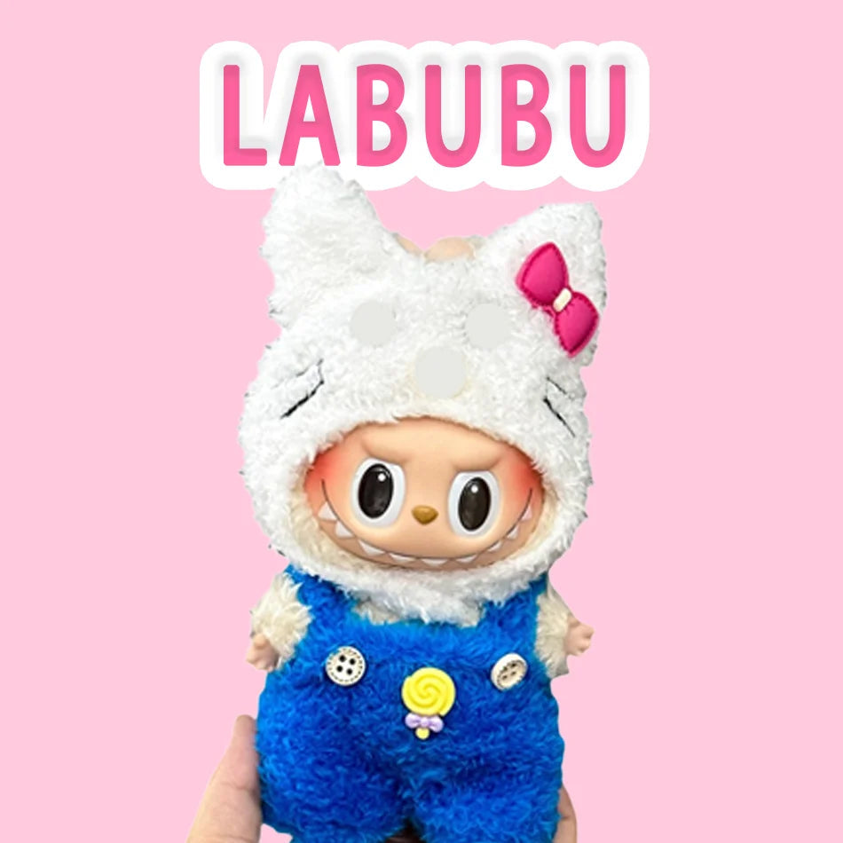 15-17 cm Labubu Doll Stitch Cute Set Accessories Hanging Accessories LabubuV1 V2 V3 Birthday Children's Toy Gift