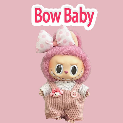 15-17 cm Labubu Doll Stitch Cute Set Accessories Hanging Accessories LabubuV1 V2 V3 Birthday Children's Toy Gift