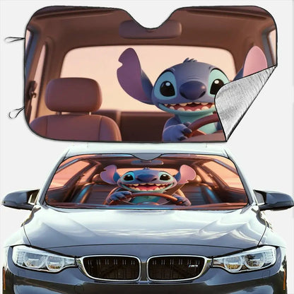 Funny drive-Sti-Ttch  Car Sunshade Curtains Windshield Anti-UV Protection Front Sun Shade Cooling Protector