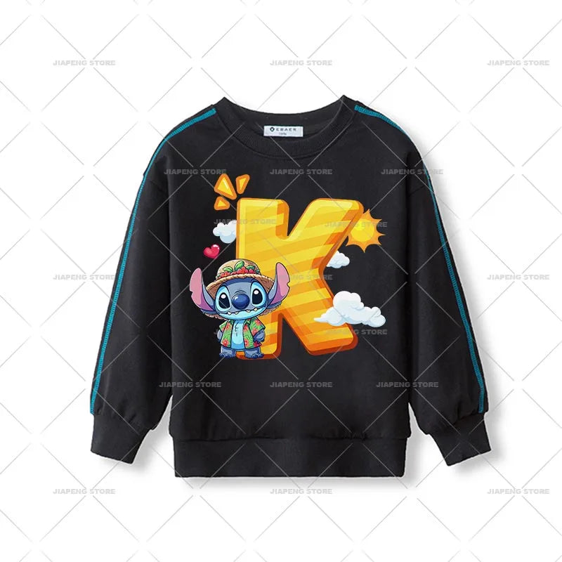 Cartoon Stitch Patches for Clothes Heat Transfer Patch On Clothing Stickers DIY T-Shirt Hoodies Accessory A-Z 26 English Letters