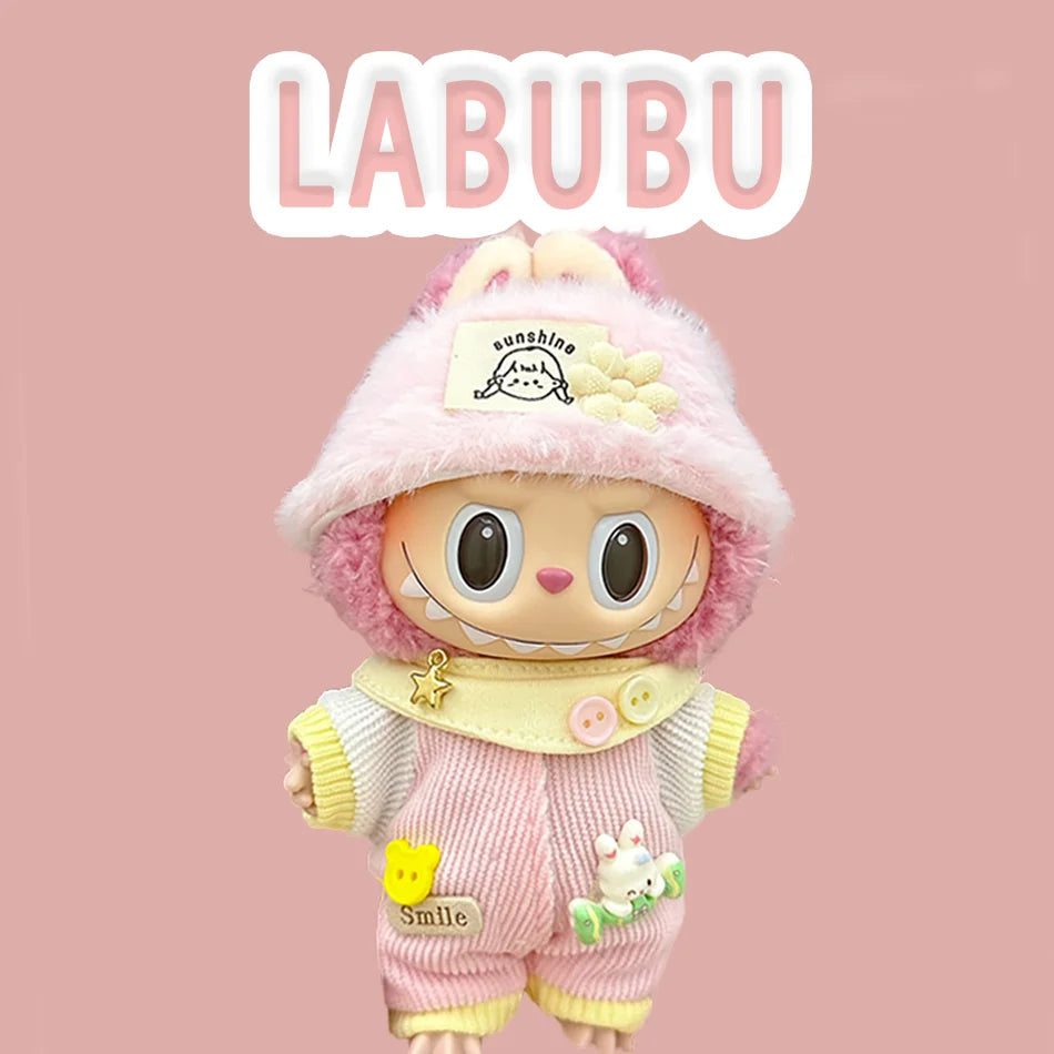 15-17 cm Labubu Doll Stitch Cute Set Accessories Hanging Accessories LabubuV1 V2 V3 Birthday Children's Toy Gift