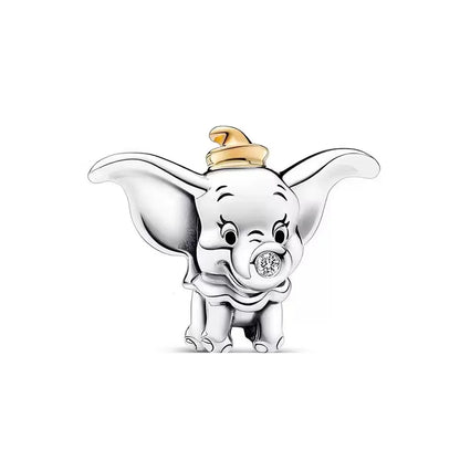 100th Anniversary 925% Sterling Silver Minnie Mouse Stitch Dumbo Lion King Charm Beads Fit Original Bracelet Women's Jewellery