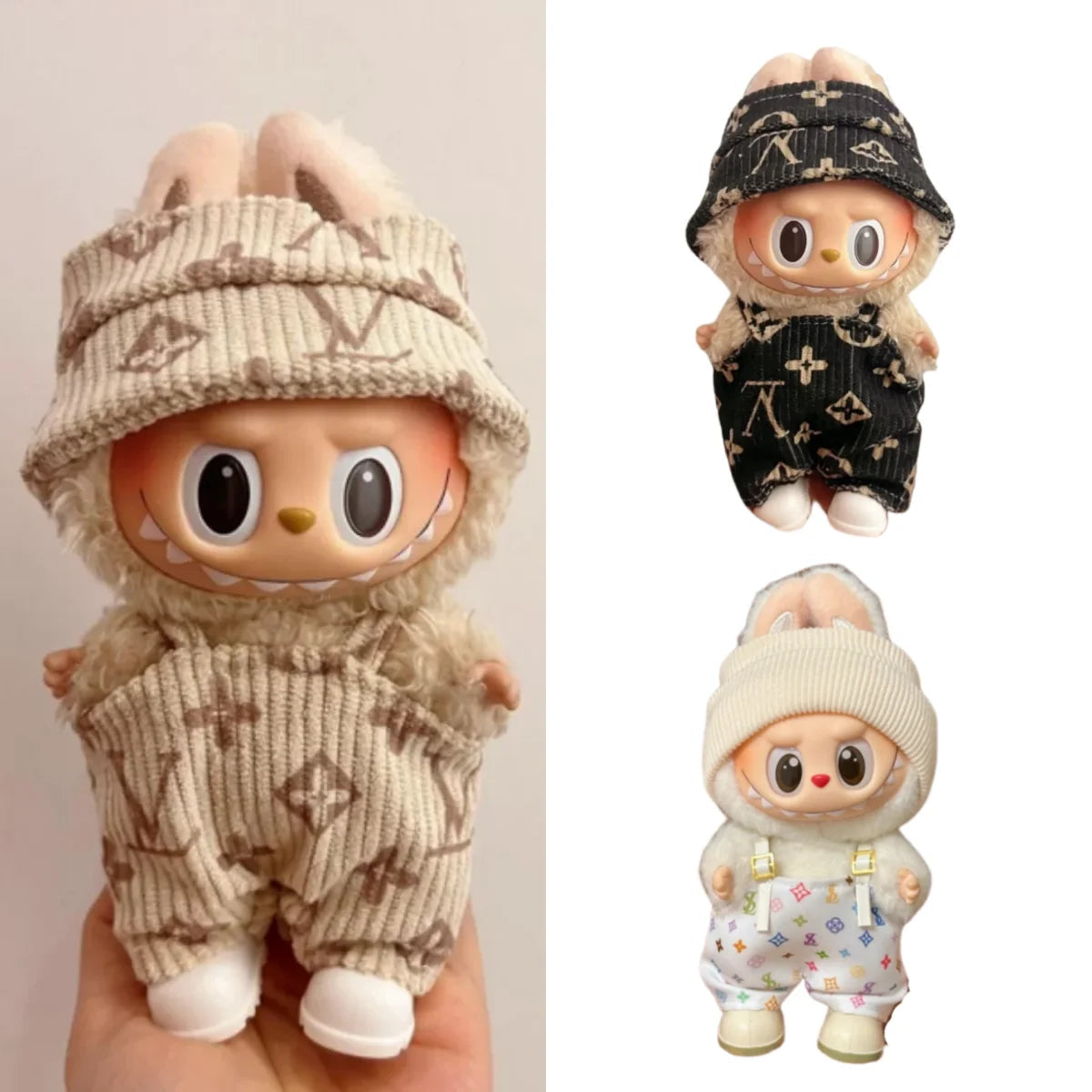 For 17cm Labubu Doll Clothes Fashion Clothes Hoodies Doll Clothes Color Match Hoodies Dolls Accessories