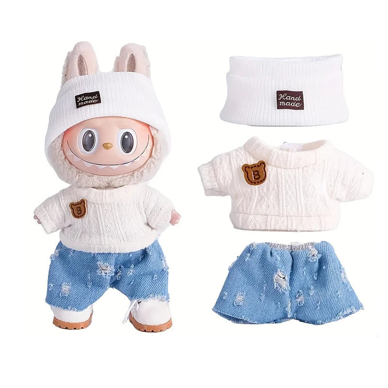 For Labubu accessories Sitting Party Series Classic Dress Grid For Labubu outfit Kid Gift Labubu clothing labubu clothes