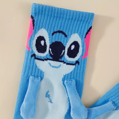 Stitch Hand In Hand Socks Cartoon Fun Fashion Versatile Soft Comfortable Cute Creative Adults children grip Socks toys gifts