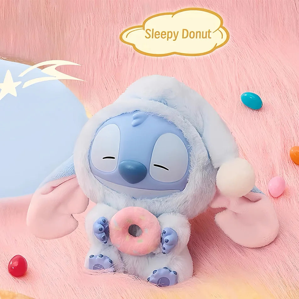 Stitch Eat Something Before Sleep Series Blind Box Plush Vinyl Toys Cute Doll Replica Mystery Box Bag Pendant Decor Gift