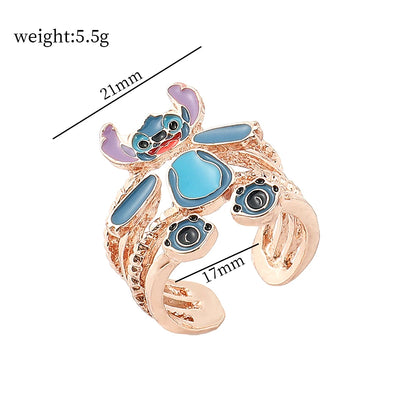 Stitch Toys Anime Cartoon Stitch Girls Women's Open Adjustable Finger Toys Accessories Christmas Gift