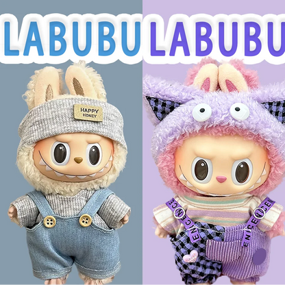15-17 cm Labubu Doll Stitch Cute Set Accessories Hanging Accessories LabubuV1 V2 V3 Birthday Children's Toy Gift