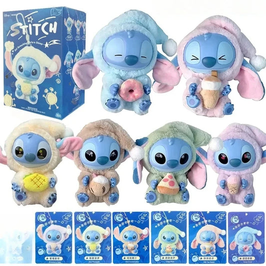 NEW Toy! kawaii Stitch Blind Box Bag Eat Some Thing Before Sleep Series Vinyl Pendant Cute Doll Mystery Box Fluffy Doll Adult Gi
