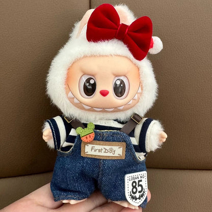 15-17 cm Labubu Doll Stitch Cute Set Accessories Hanging Accessories LabubuV1 V2 V3 Birthday Children's Toy Gift