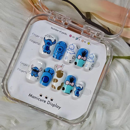 Stitch Fake Nails Cute Stitch Press on Nails Easy To Wear Manicure Kids & Adults Fun Colorful Perfect for Daily & Party Looks