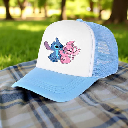 Stitch Baseball Cap For Boys And Girl, Adjustable Protection Unisex Casual Hip-Hop Print Mesh Sun Hat, Classic Cotton Peaked Hat