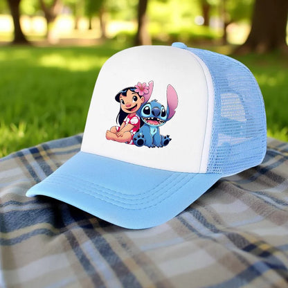 Stitch Baseball Cap For Boys And Girl, Adjustable Protection Unisex Casual Hip-Hop Print Mesh Sun Hat, Classic Cotton Peaked Hat