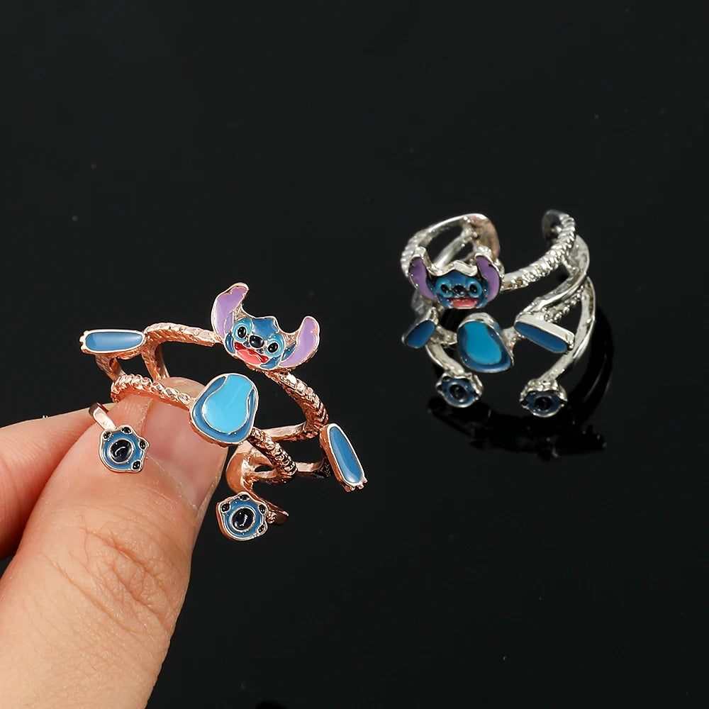 Stitch Toys Anime Cartoon Stitch Girls Women's Open Adjustable Finger Toys Accessories Christmas Gift