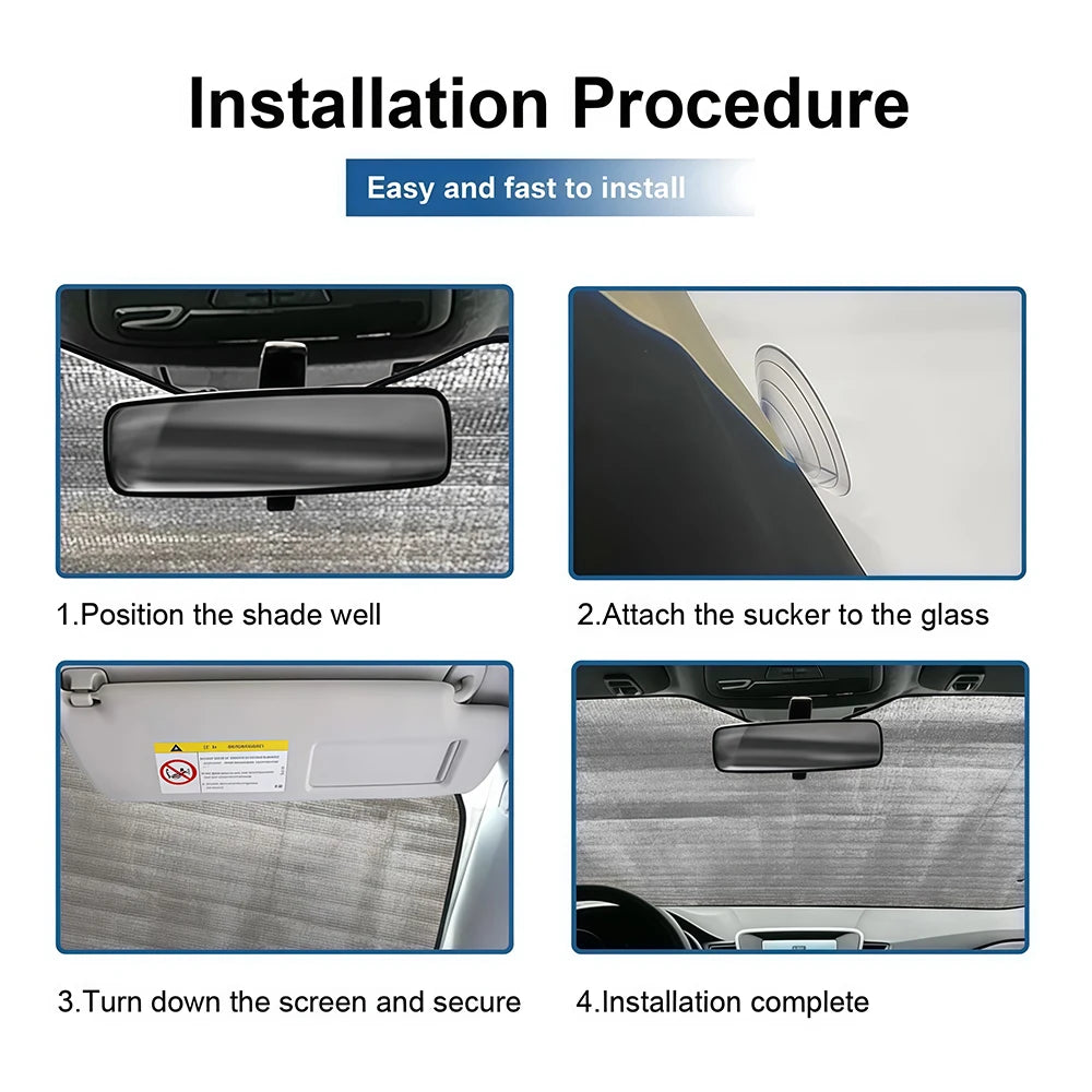 Funny drive-Sti-Ttch  Car Sunshade Curtains Windshield Anti-UV Protection Front Sun Shade Cooling Protector