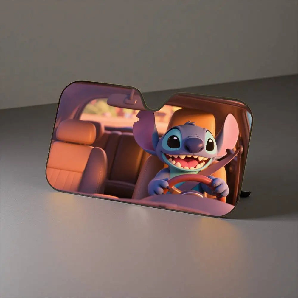 Funny drive-Sti-Ttch  Car Sunshade Curtains Windshield Anti-UV Protection Front Sun Shade Cooling Protector