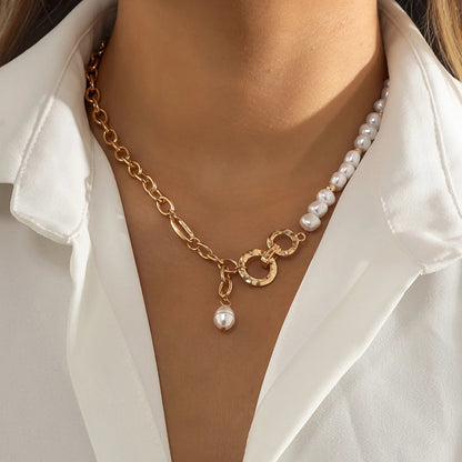 Women's Baroque Pearl Coin Pendant