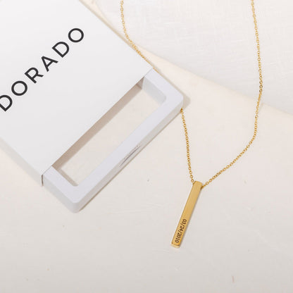 Engraved 3D Bar Necklace