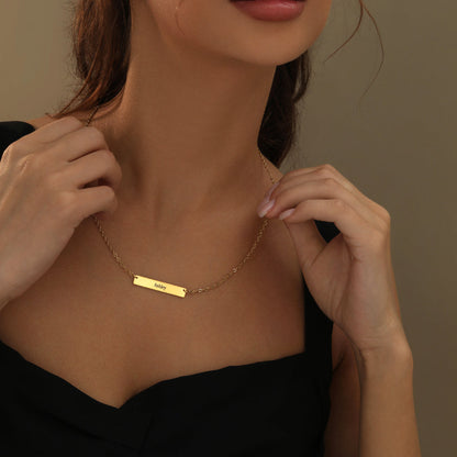 Engraved Bar Necklace
