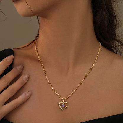 Birthstone Heart Shape Necklace