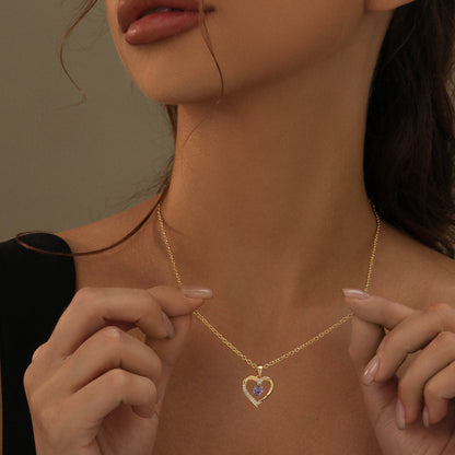 Birthstone Heart Shape Necklace
