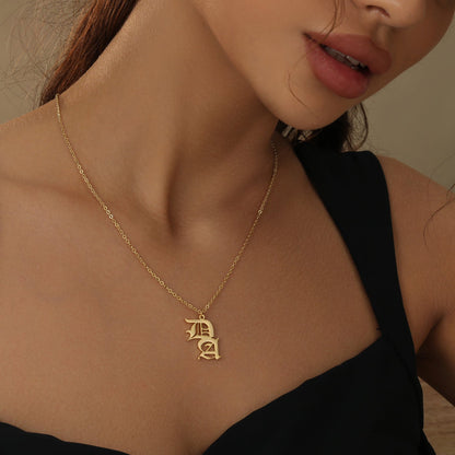 Gothic Two Letter Necklace